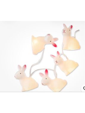 NEW Way To Celebrate! Easter Bunny String Lights One Size White Pink